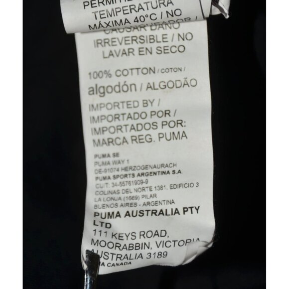 Puma Mens Black Crewneck T-Shirt With Camouflage Logo Size L Cotton Short Sleeve - Picture 7 of 8